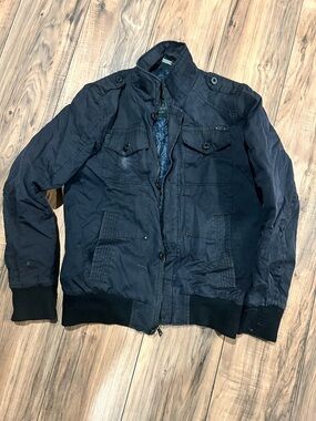 Guess Dark Navy Utility Bomber Jacket